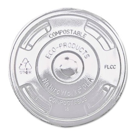 Eco-Products Eco-Products Compostable Cold Drink Cup Lids, Flat, Translucent, 1000/Carton EP-FLCC